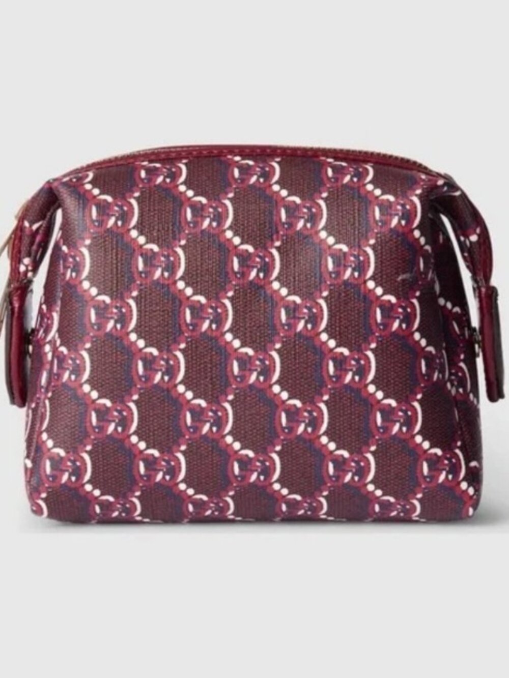 Gucci Burgundy GG Shadow Travel Cosmetic Pouch NWOT